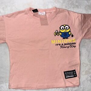 Zara Pink Minion Tee Short Sleeve